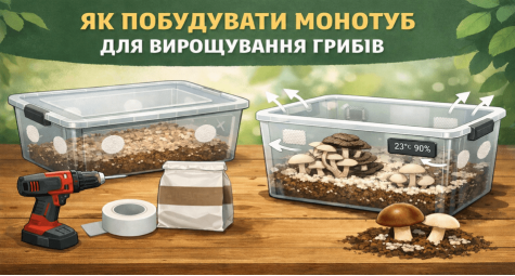 КАК ПОСТРОИТЬ МОНОТУБ ДЛЯ ВЫРАЩИВАНИЯ ГРИБОВ