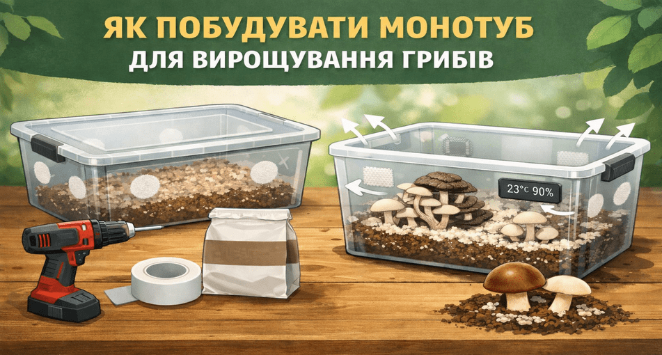 КАК ПОСТРОЕН МОНОТУБ ДЛЯ ВЫРАЩИВАНИЯ ГРИБОВ