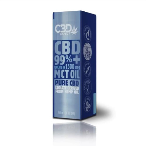 ЧИСТИЙ ІЗОЛЯТ CBD 99% В ОЛІЇ MCT 15 МЛ 1500 МГ