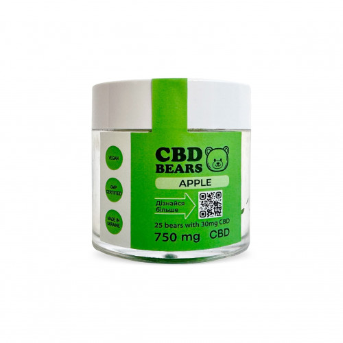 Желейні CBD цукерки Яблуко Full Spectrum — натуральні веганські ведмедики для спокою та концентрації